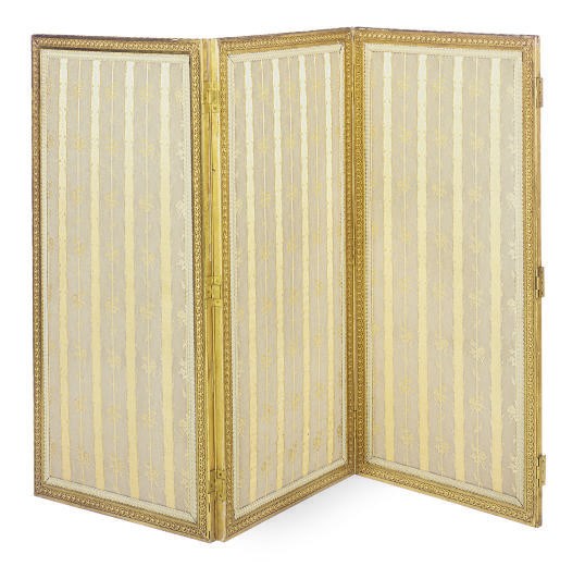 A FRENCH GILT-WALNUT SIX PANEL SCREEN,