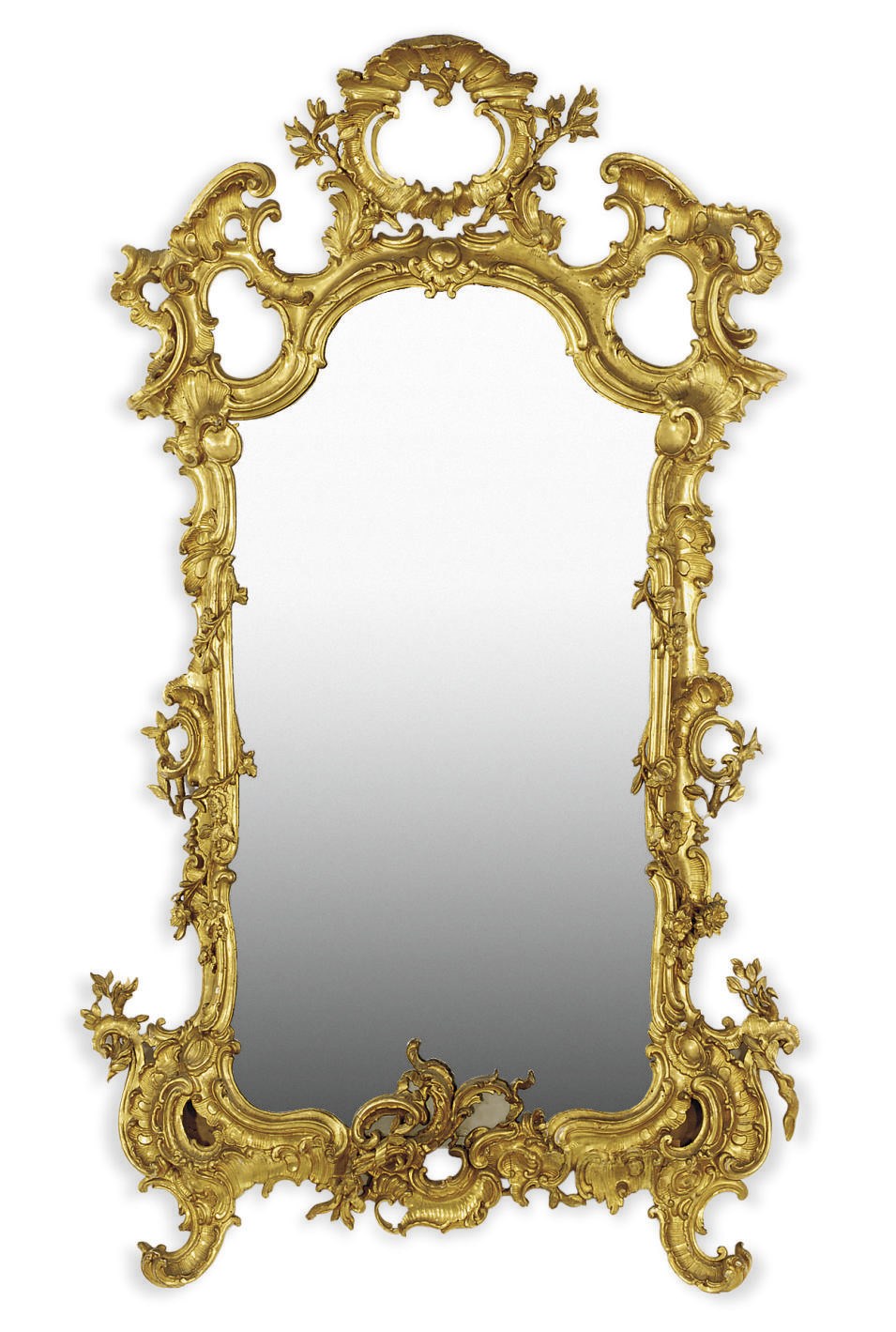 AN ITALIAN GILTWOOD MIRROR,
