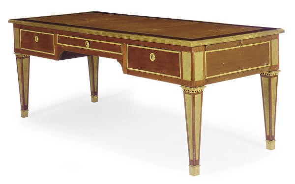 A RUSSIAN STYLE ORMOLU-MOUNTED MAHOGANY BUREAU PLAT,