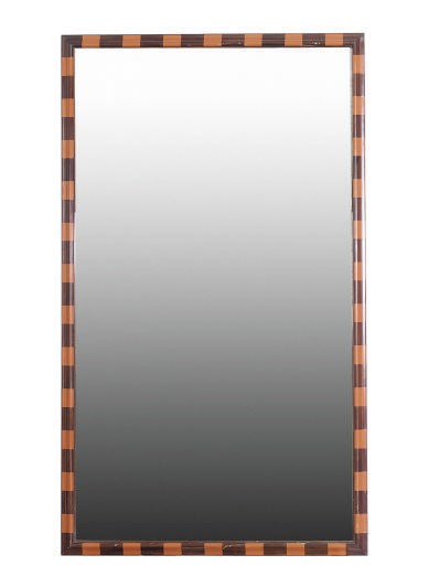 A PAIR OF PAINTED MIRRORS,