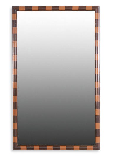 A PAIR OF PAINTED MIRRORS,