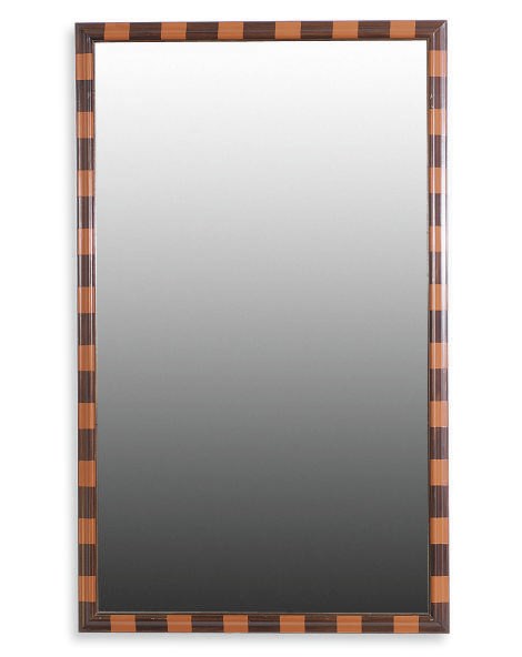 A PAIR OF PAINTED MIRRORS,