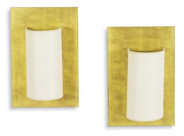 A SET OF FOUR GILTWOOD WALL-LIGHTS,