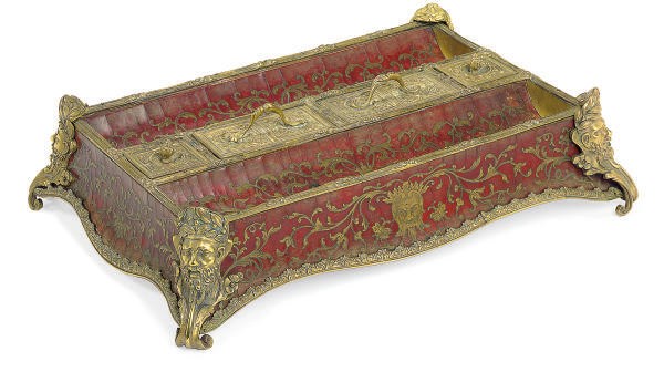 A FRENCH GILT-METAL MOUNTED BOULLE MARQUETRY INKSTAND**,