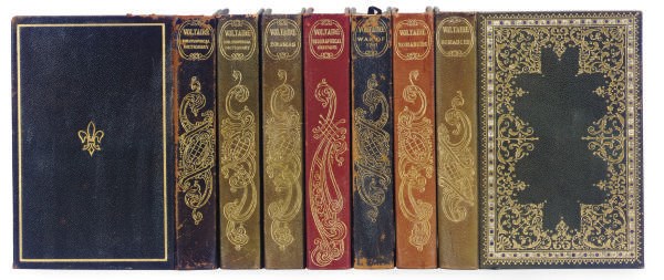 A GROUP OF EIGHTY-ONE LEATHER-BOUND BOOKS,