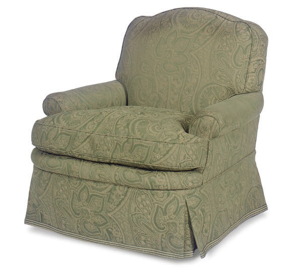 A PAISLEY UPHOLSTERED CLUB CHAIR