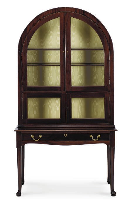AN ENGLISH MAHOGANY CABINET-ON-LATER-STAND,