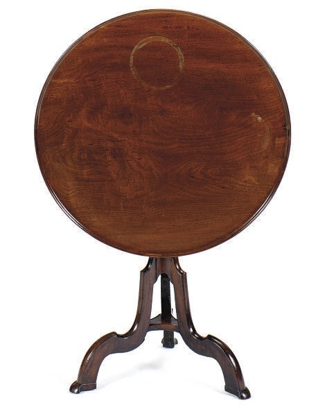 A GEORGE III MAHOGANY TILT-TOP TRIPOD TABLE,