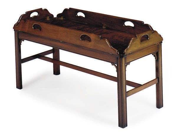 A MAHOGANY BUTLER'S TRAY-ON-STAND,
