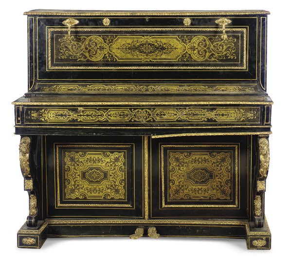 A NAPOLEON III BOULLE-INLAID UPRIGHT PIANO,