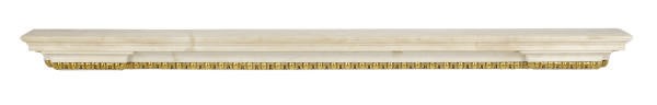 A FRENCH ORMOLU-MOUNTED WHITE MARBLE FIREPLACE SURROUND,