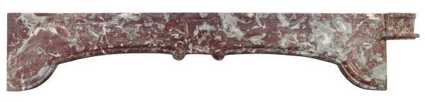 A FRENCH RED-VEINED MARBLE FIREPLACE SURROUND,