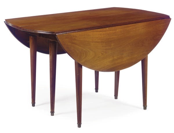 A LOUIS XVI MAHOGANY DINING TABLE,
