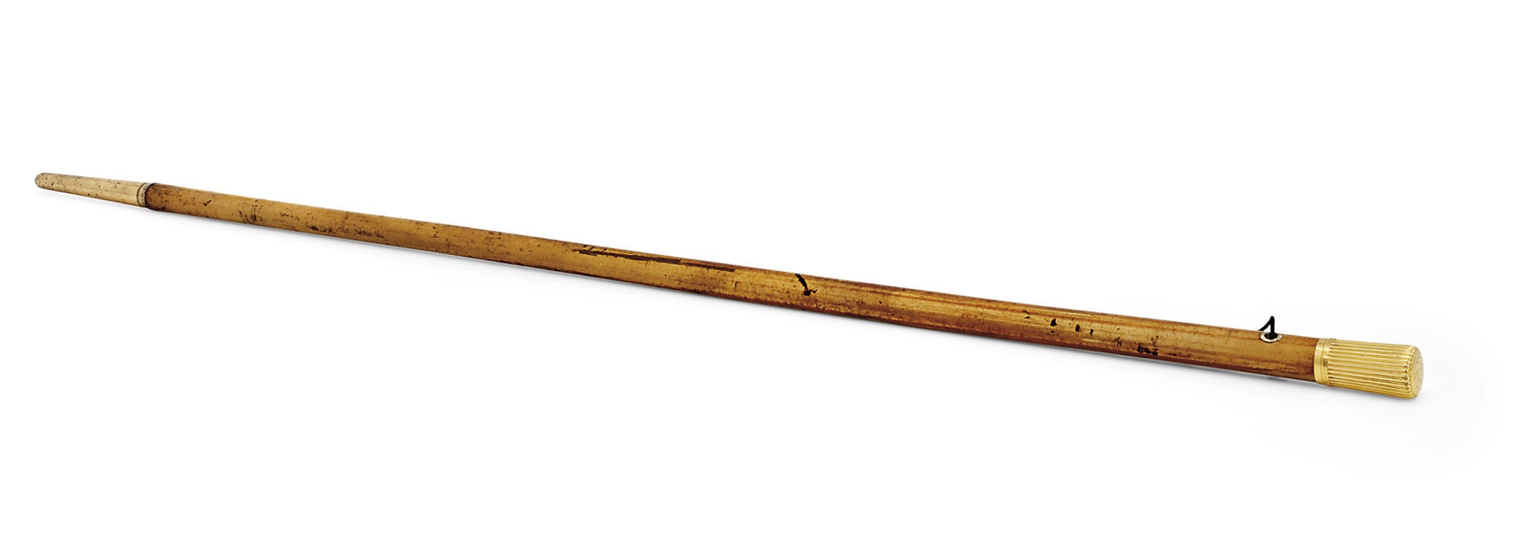 A GEORGE III GOLD-MOUNTED MALACCA WALKING STICK