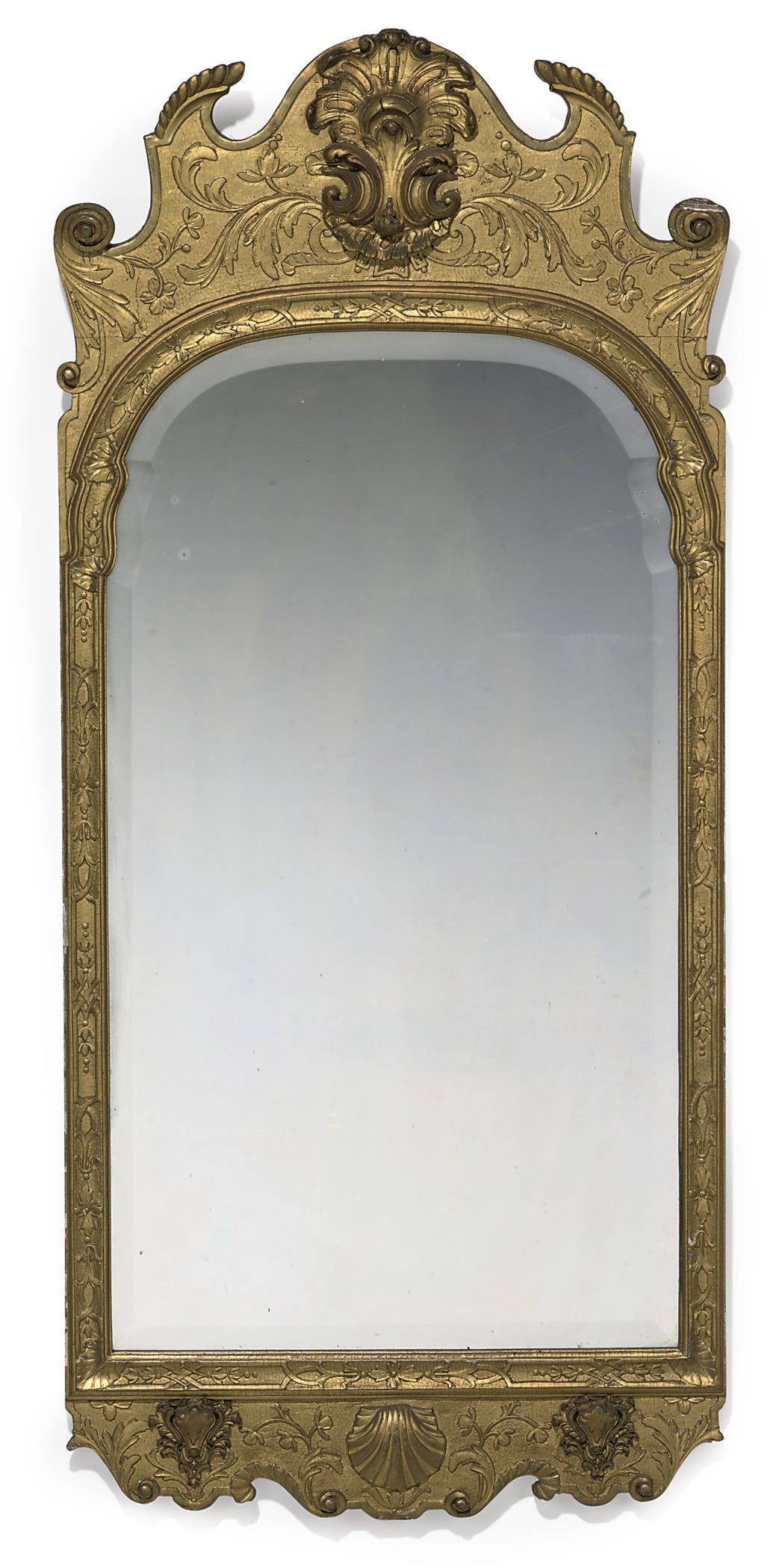 A GEORGE I GILT-GESSO MIRROR