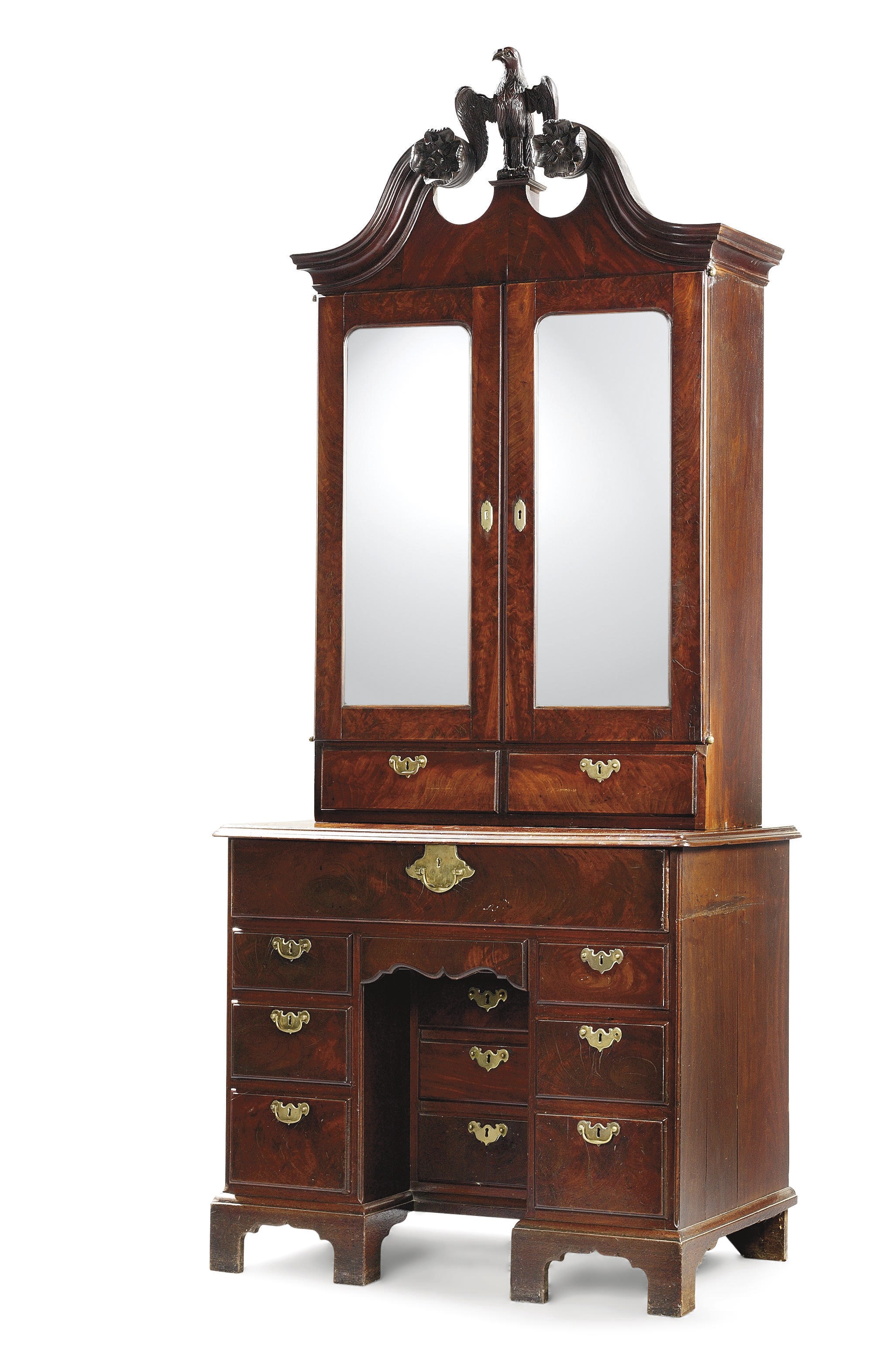 AN IRISH GEORGE II MAHOGANY SECRETAIRE-CABINET