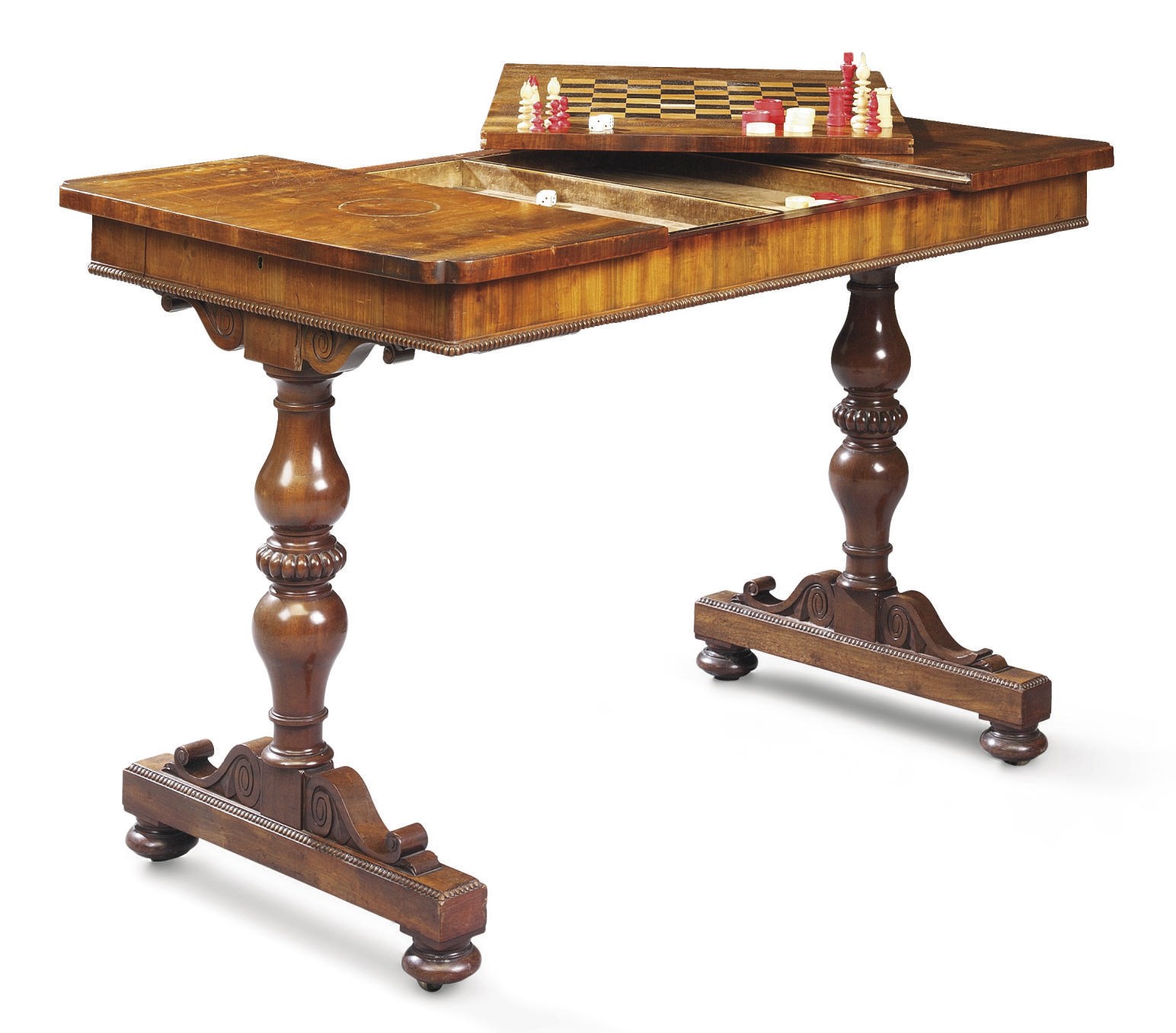 A GEORGE IV MAHOGANY AND INLAID GAMES-TABLE