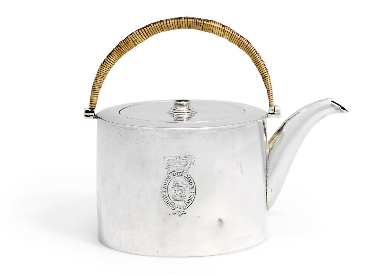 A ROYAL/AMBASSADORIAL GEORGE III SILVER TEA-POT