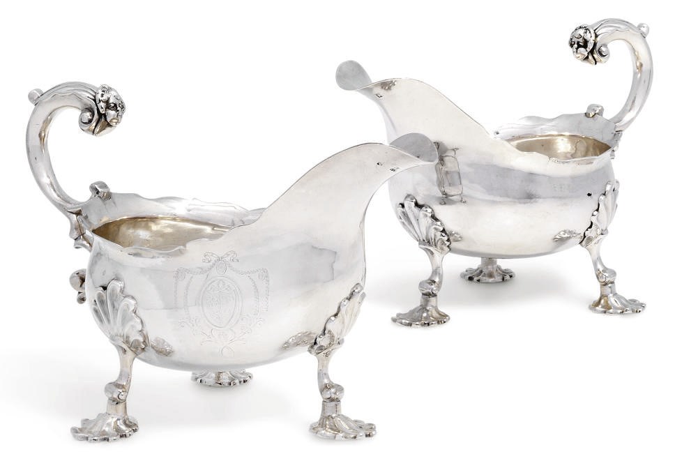 A PAIR OF GEORGE II SILVER SAUCEBOATS