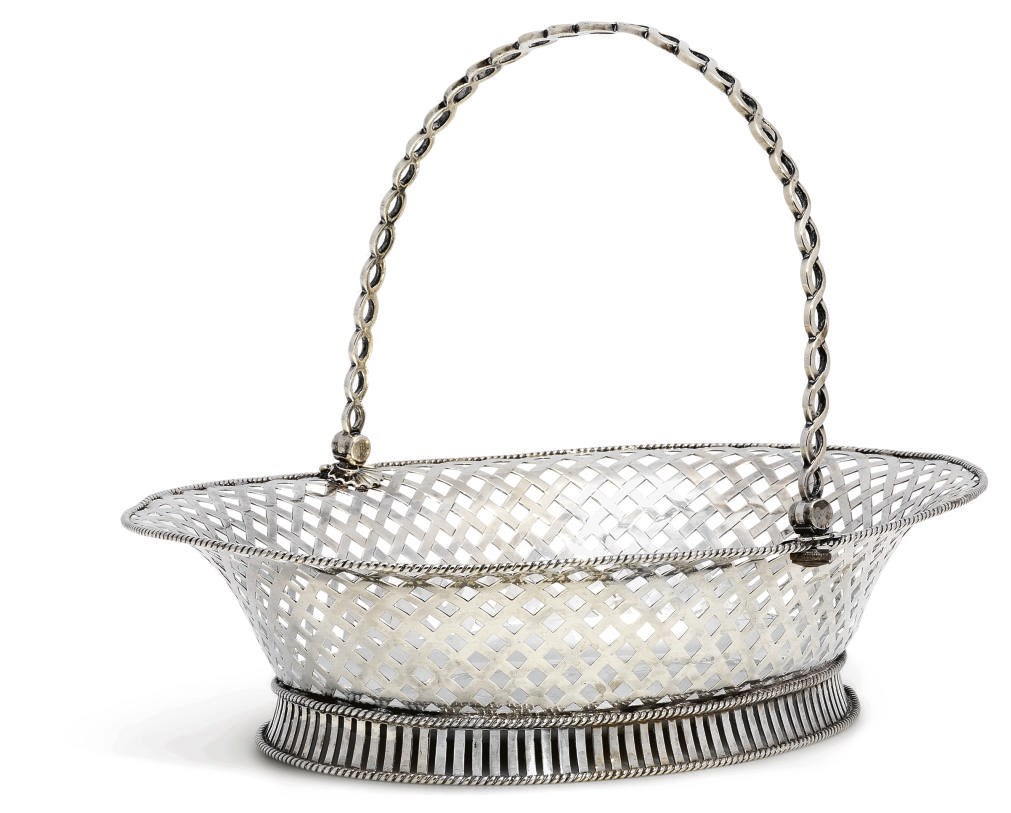 A GEORGE II SILVER BASKET