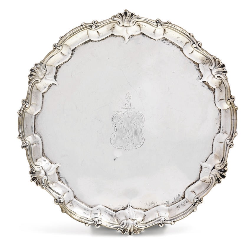A VICTORIAN SILVER SALVER