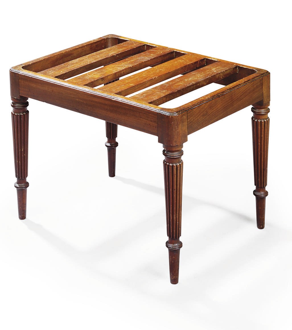 A REGENCY MAHOGANY LUGGAGE STANDS