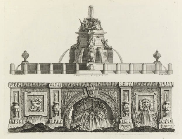 DUMONT, Gabriel-Martin (1720-1791).  Recueil de Plusieurs Parties d' Architecture de Differents Maitres tant d' Italie que de France. [Paris: chez Dumont (and others), 1767]. 2 volumes, 2°. 2 engraved titles, 2 engraved lists of plates and 262 plates on 215 sheets, one double-page (a few spots). Contemporary speckled calf, spines gilt in compartments with red morocco lettering-pieces (rubbed and scuffed, corners worn). Brunet II, 881.