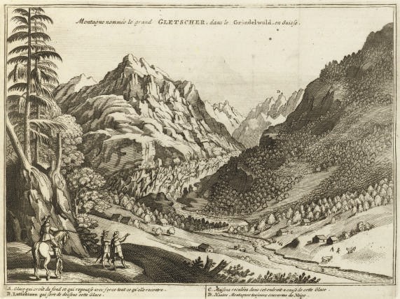 SCHEUCHZER, Johann Jacob (1672-1733).  [Ouresiphoites Helveticus, sive] itinera per Helvetiae Alpinas Regiones facta. [Leiden]: "Typis ac Sumptibus Petri Vander Aa," 1723. Volumes I-II only (of 4), 4°. Engraved portrait frontispiece, additional engraved title, 2 printed titles in red and black, folding engraved map, 69 plates, 13 folding, wide margins (occasional very light spotting and browning). Contemporary speckled calf gilt, spine gilt in compartments with black morocco lettering-pieces (lightly rubbed, some heavier scuffing to covers). Brunet V, 198; Nissen ZBI 3657.