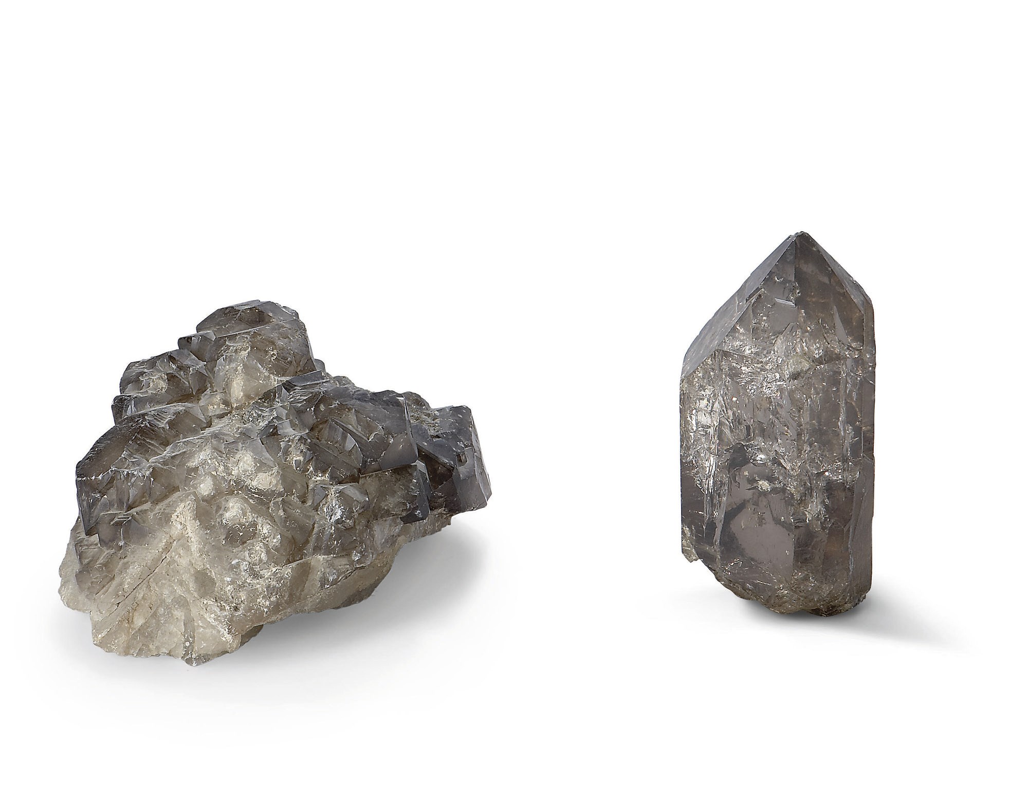 CRISTAL DE QUARTZ FUME ET GEODE DE QUARTZ FUME