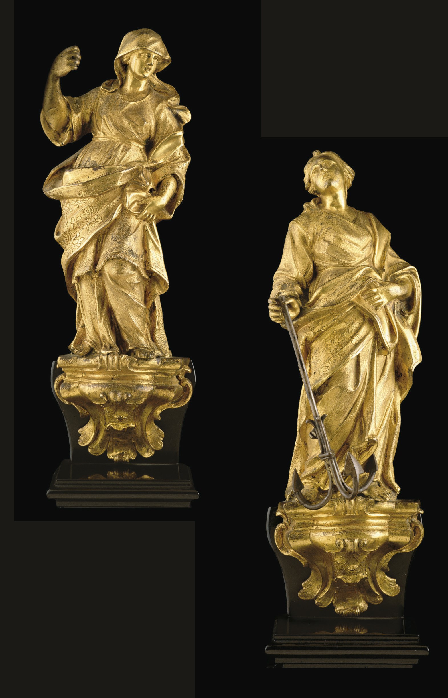 PAIRE DE STATUETTES REPRESENTANT L'ESPOIR ET LA CHARITE