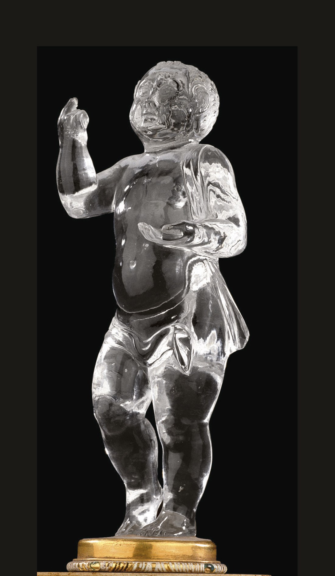 STATUETTE EN CRISTAL DE ROCHE REPRESENTANT L'ENFANT JESUS