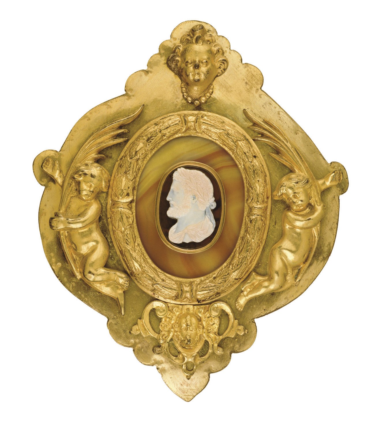 CAMEE OVALE EN SARDOINE SCULTPEE REPRESENTANT UN BUSTE DE L'EMPEREUR ANTONIN LE PIEUX