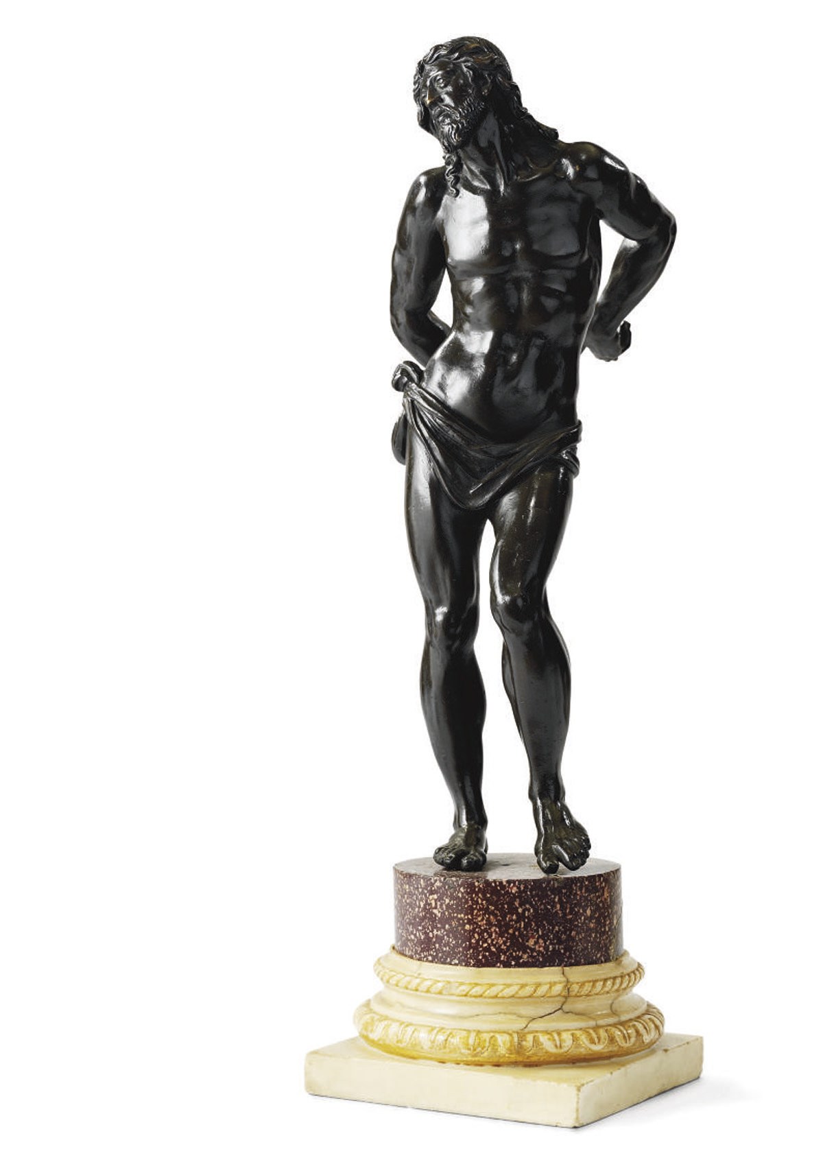 STATUE EN BRONZE DU CHRIST A LA COLONNE