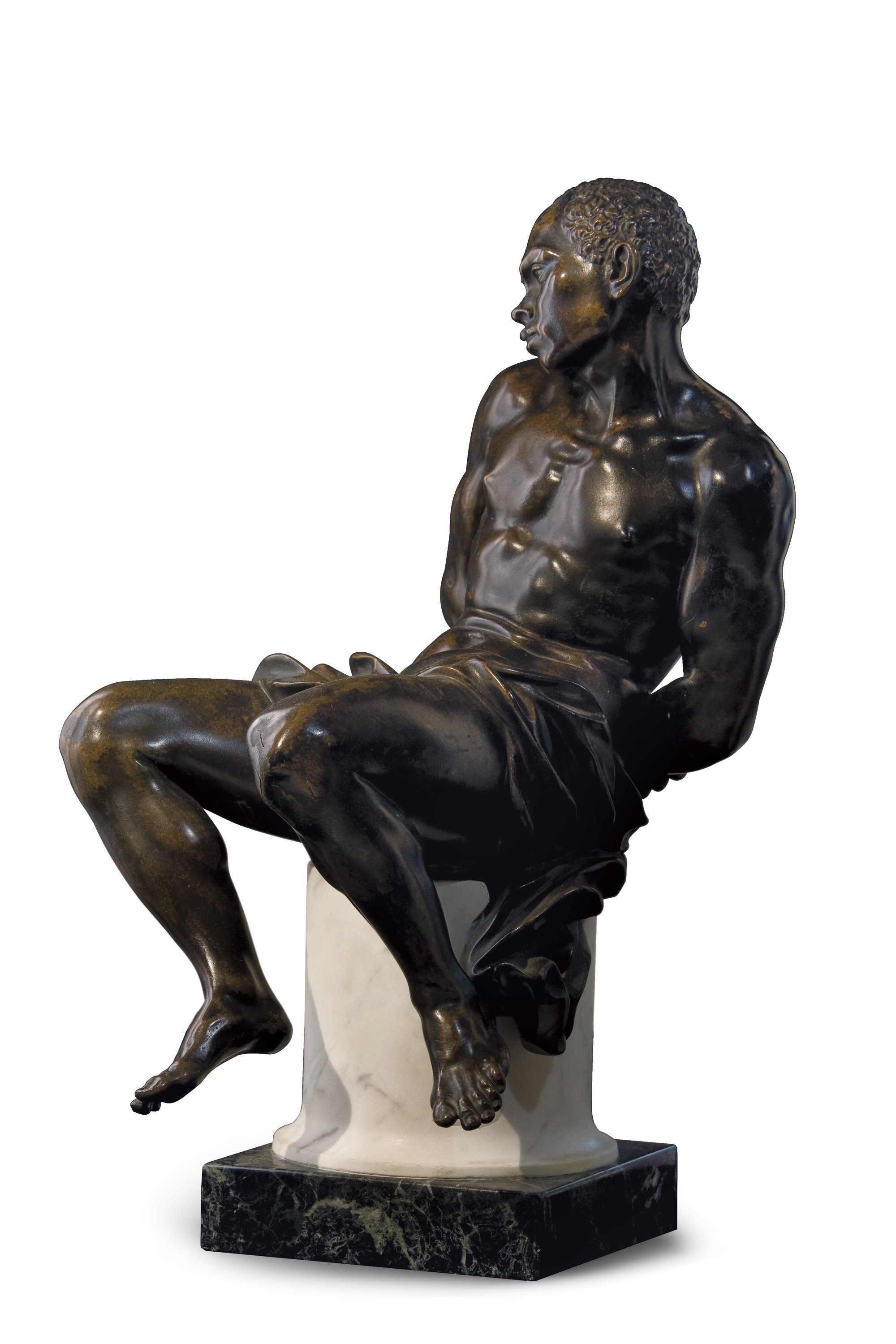 STATUETTE REPRESENTANT UN ESCLAVE ENCHAINE