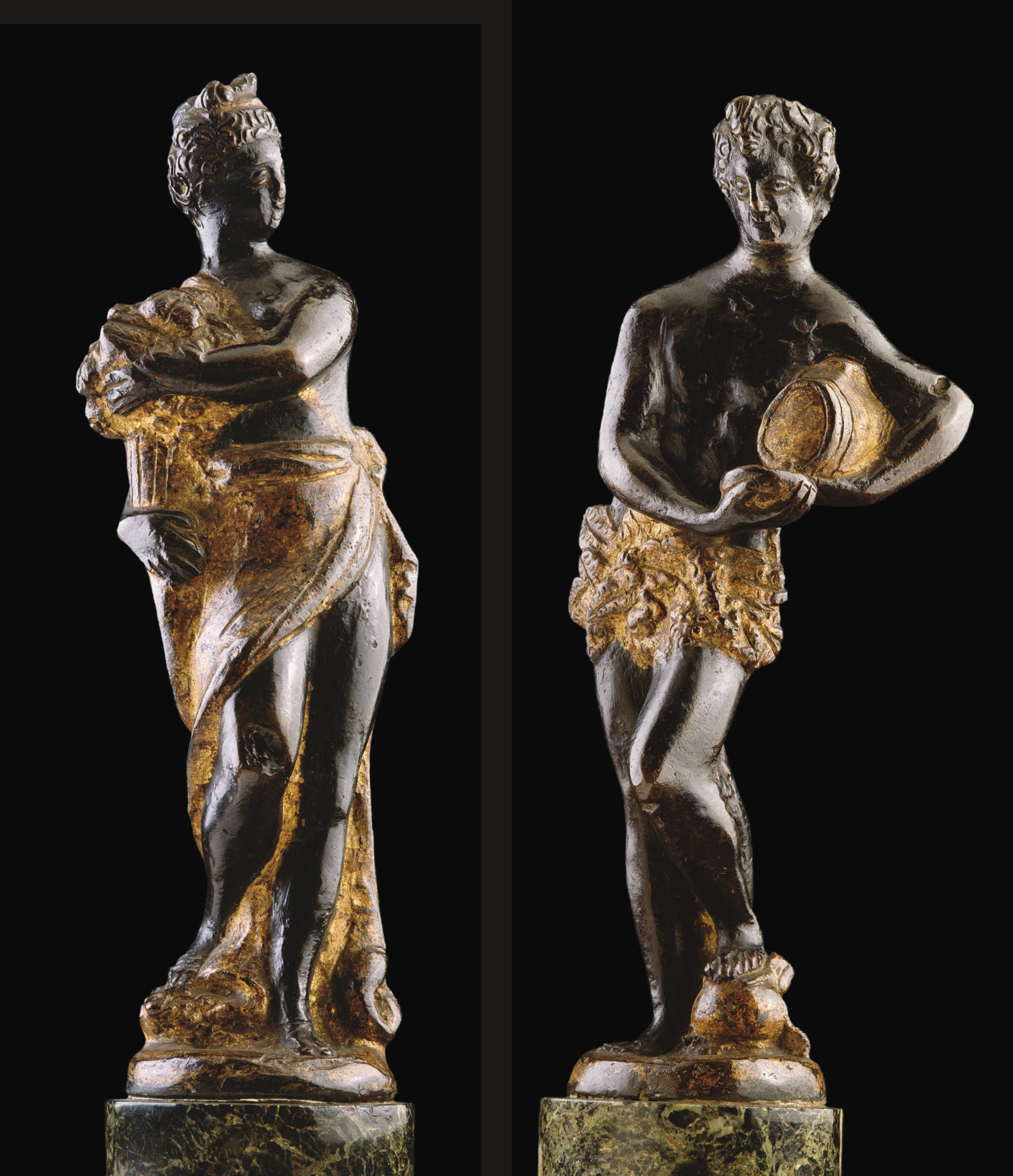 PAIRE DE STATUETTES REPRESENTANT L'ETE ET L'AUTOMNE