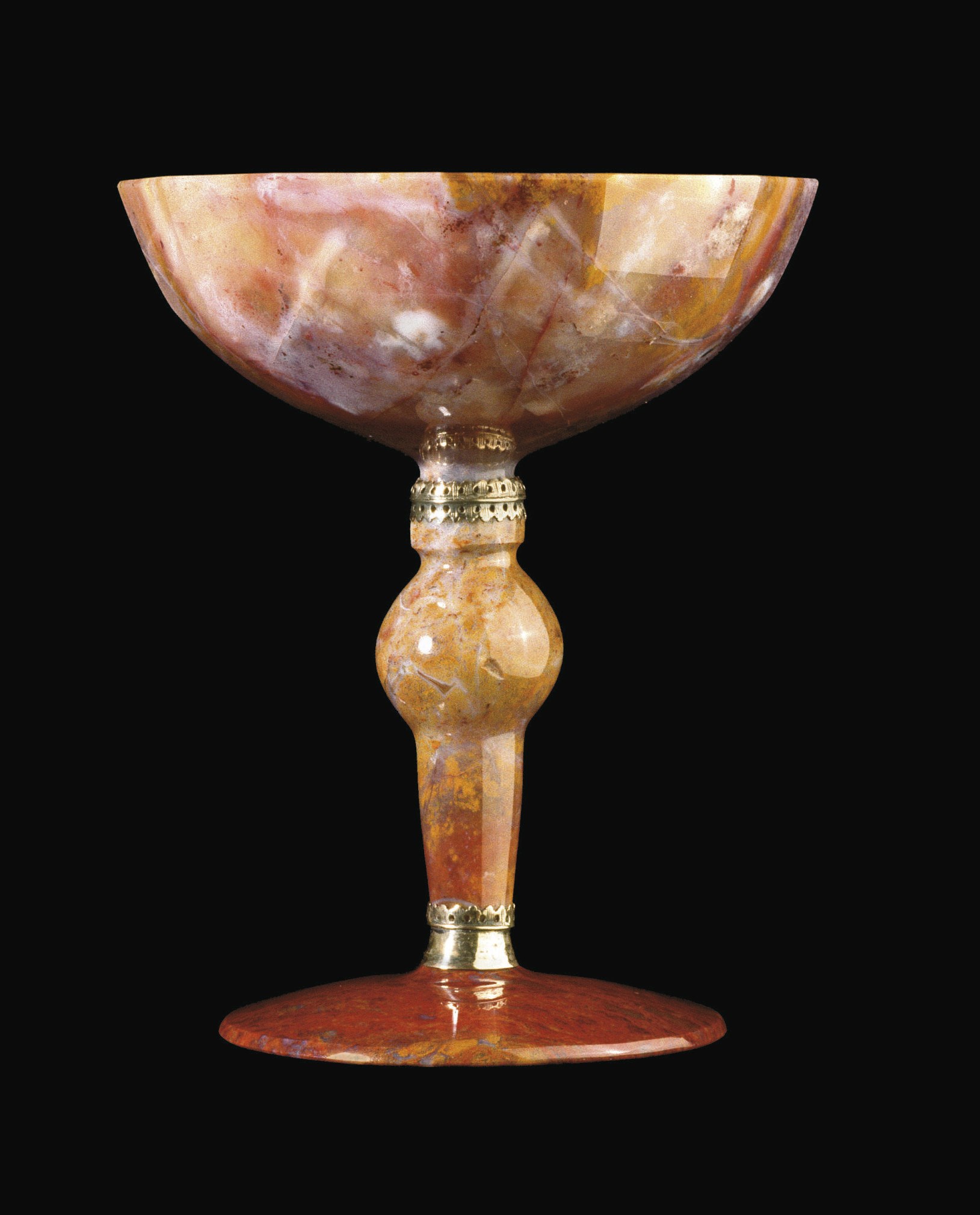 COUPE FACETTEE EN AGATE ET ARGENT