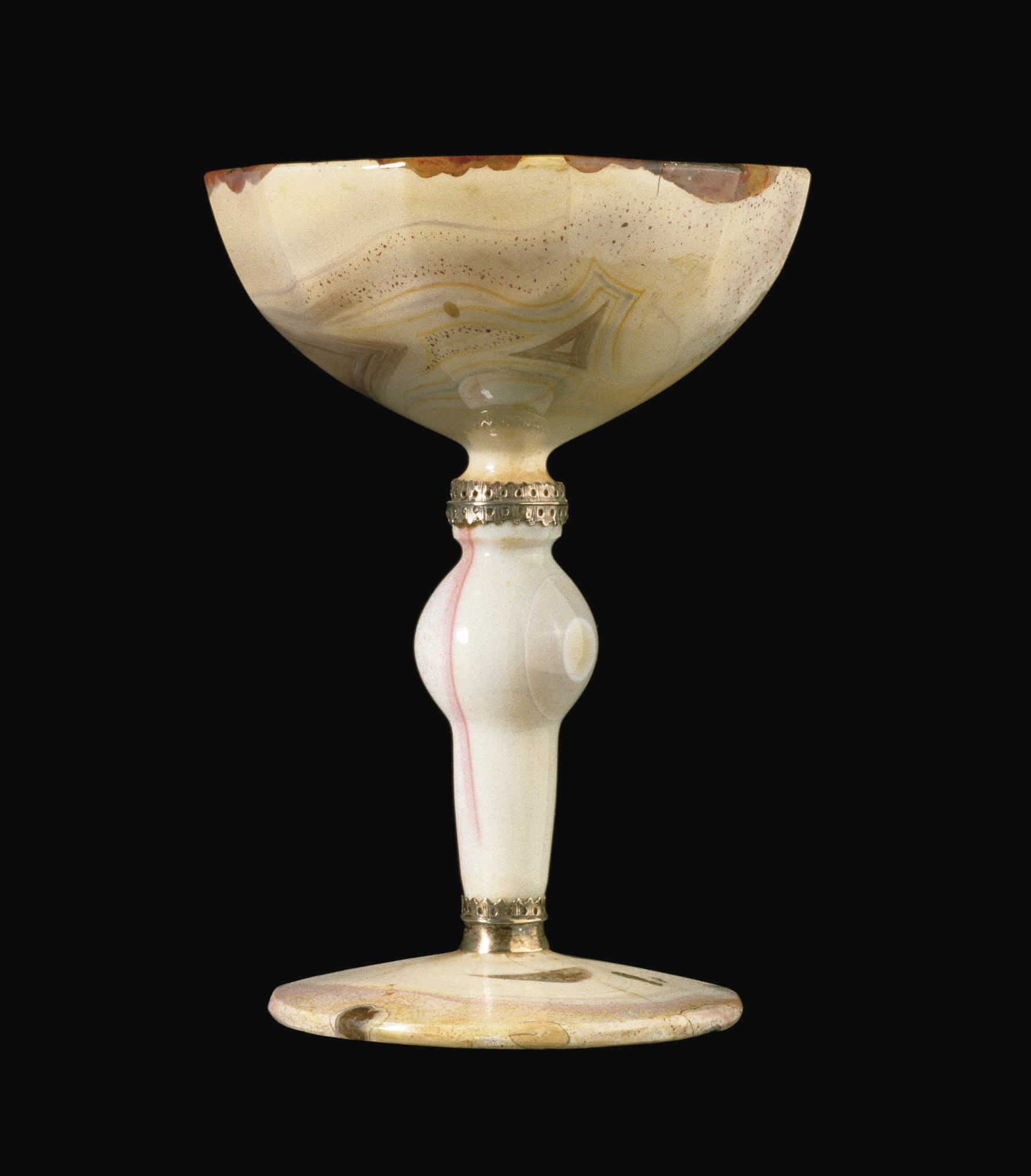 COUPE FACETTEE EN AGATE ET ARGENT