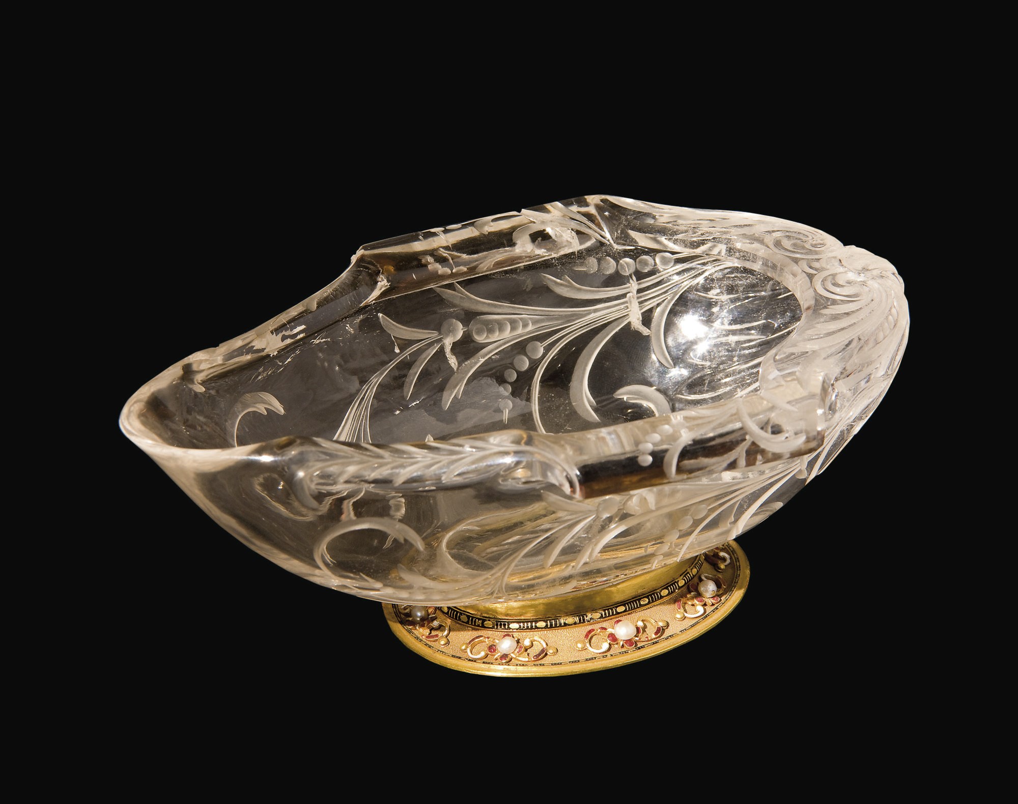 COUPE EN CRISTAL DE ROCHE EMAILLE