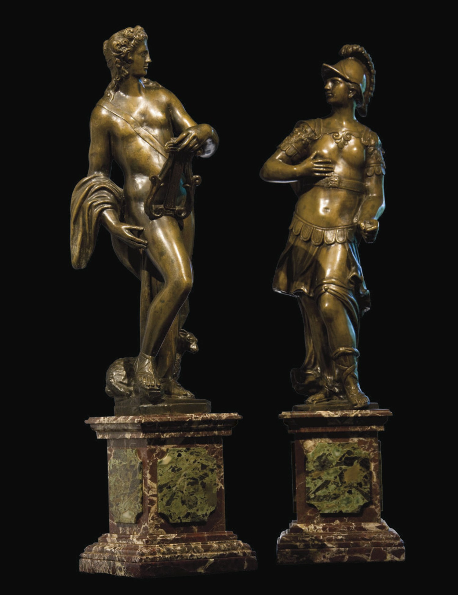 PAIRE DE STATUES REPRESENTANT APOLLON MUSAGETE ET MINERVE