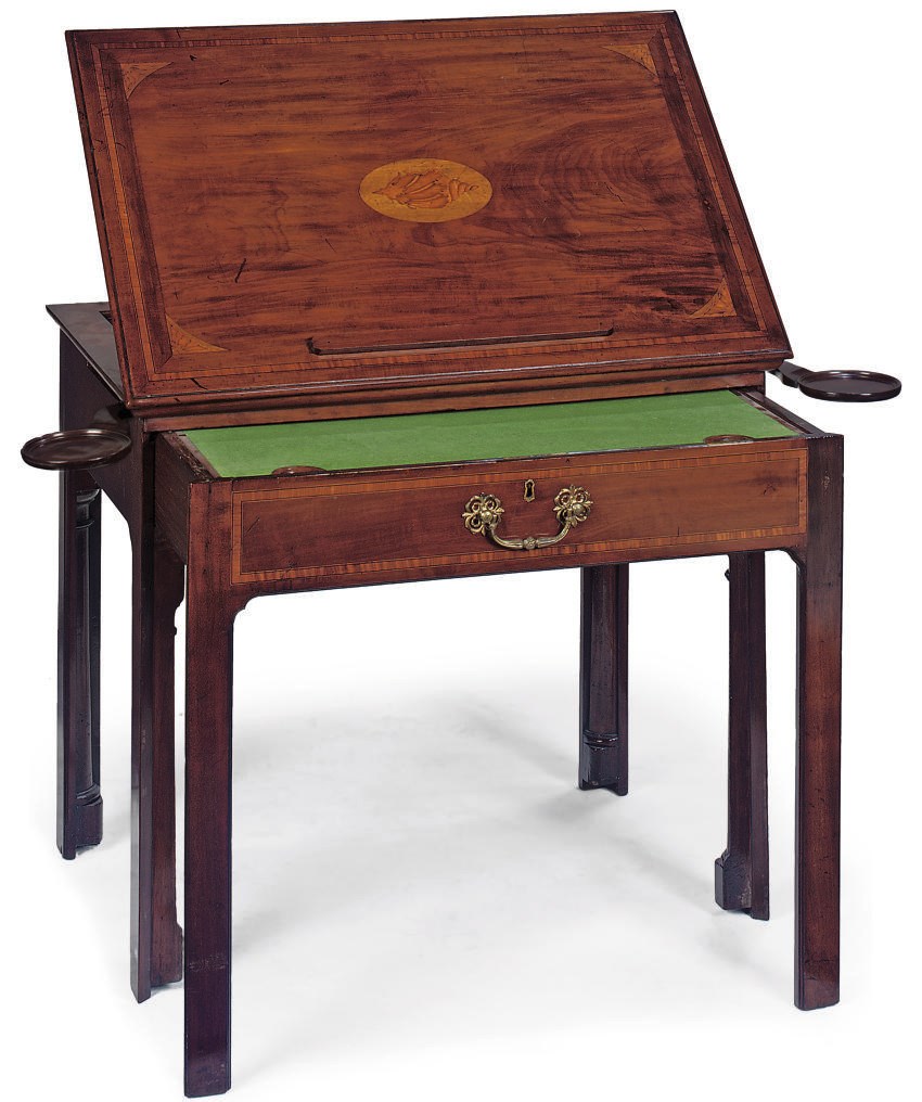 A GEORGE III MAHOGANY ARCHITECTS TABLE