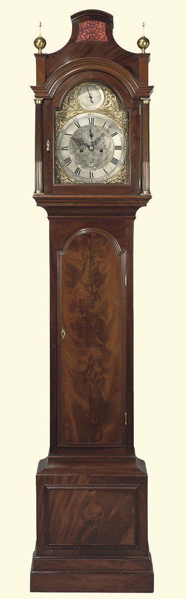 A GEORGE III MAHOGANY STRIKING EIGHT DAY LONGCASE CLOCK