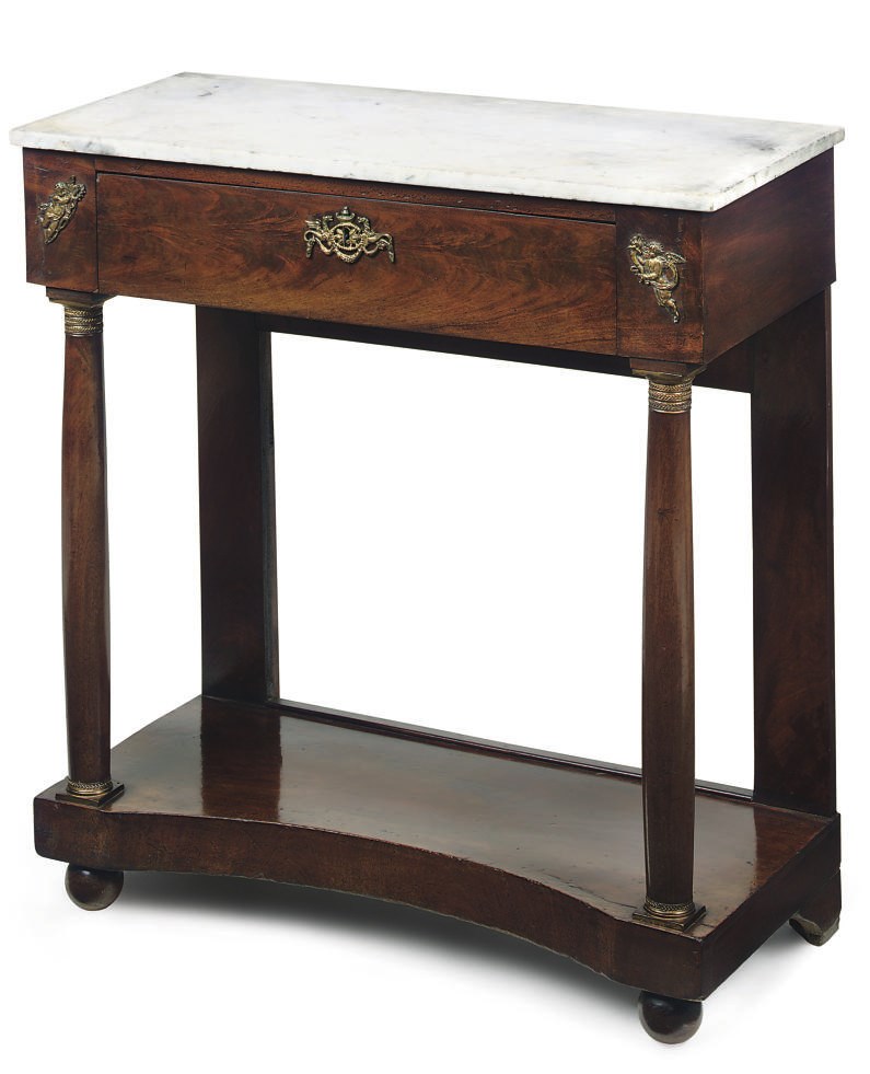 A RESTAURATION MAHOGANY CONSOLE TABLE