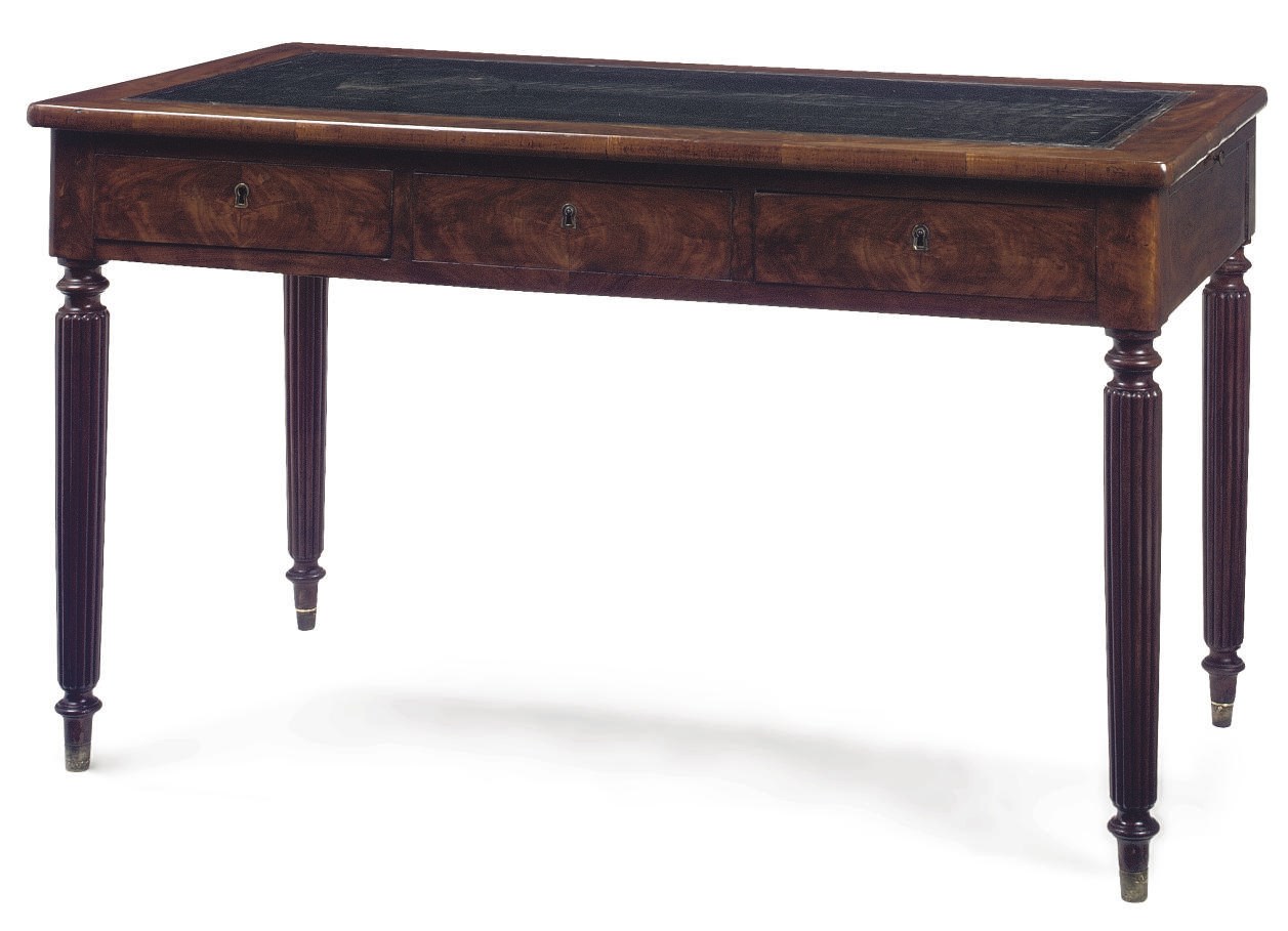 A RESTAURATION MAHOGANY WRITING TABLE