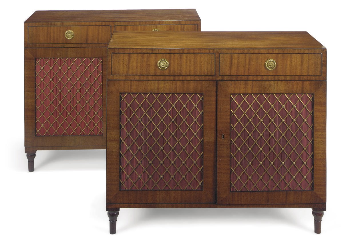 A PAIR OF MAHOGANY SIDE CABINETS