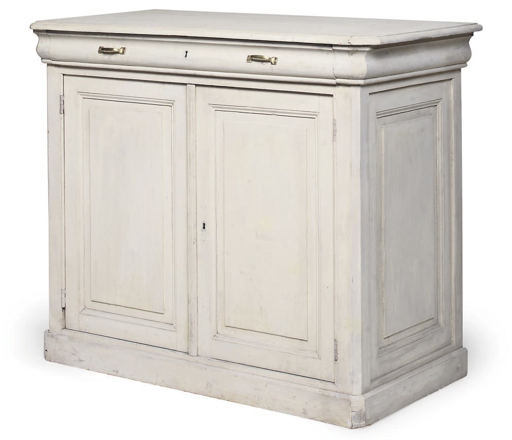 A FRENCH PAINTED PINE CABINET