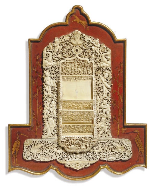 A CANTONESE IVORY CARD RACK