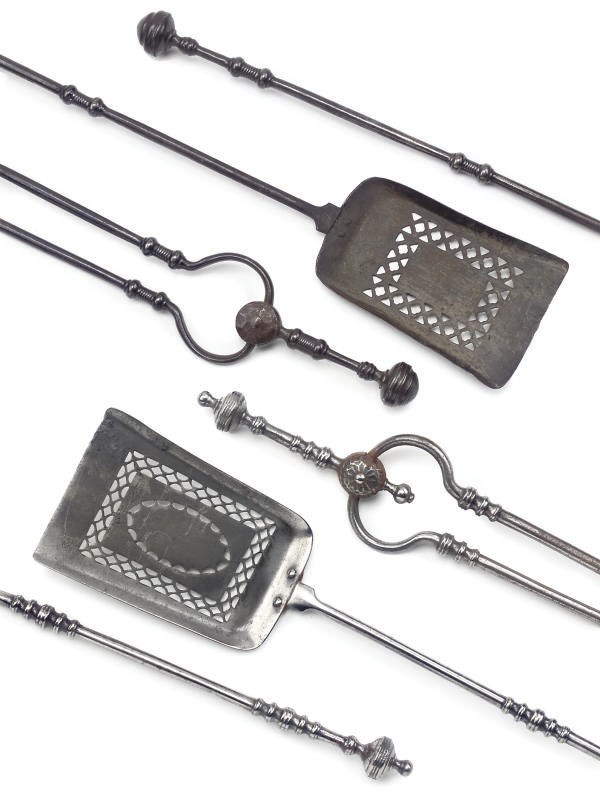 TWO SETS OF REGENCY STEEL FIRE TOOLS