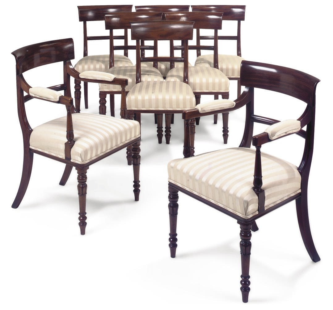 A SET OF WILLIAM IV MAHOGANY DINING CHAIRS