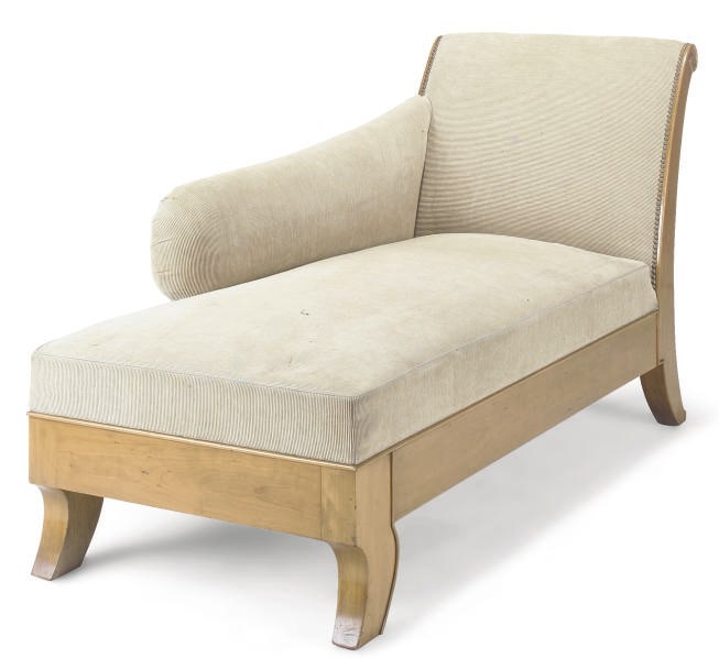 A PINE CHAISE-LONGUE