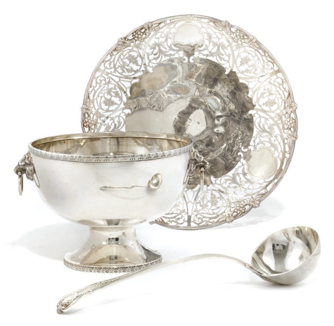 A SILVER ROSE BOWL